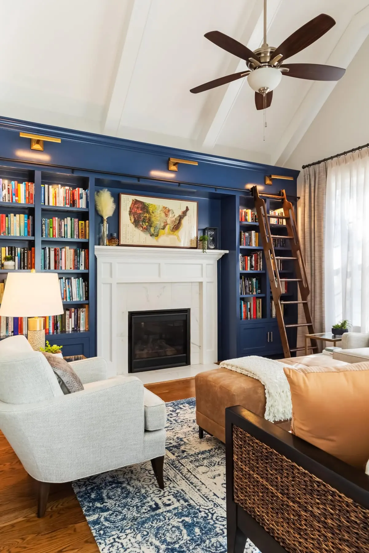 Inviting Home Library