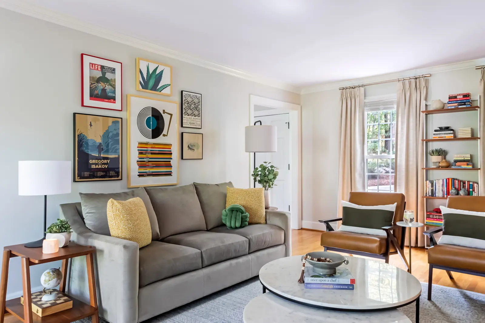 Durham midcentury modern living room